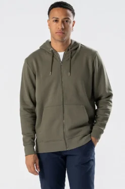Zip Hoodie - Army Grøn