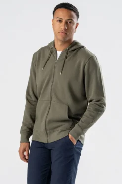 Zip Hoodie - Army Grøn