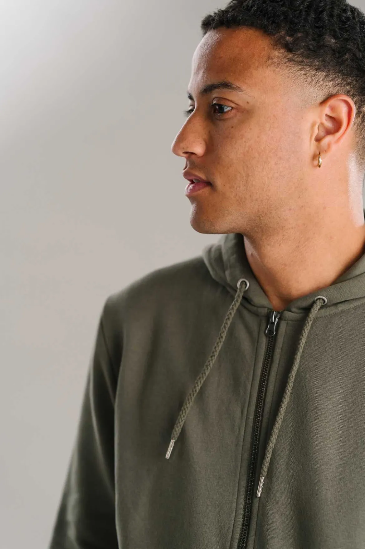 Zip Hoodie - Army Grøn