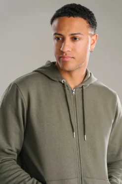 Zip Hoodie - Army Grøn