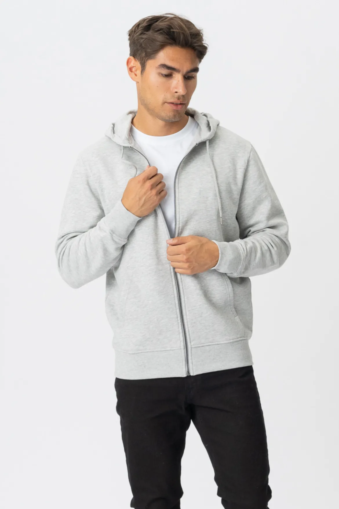 Zip Hoodie - Askegrå