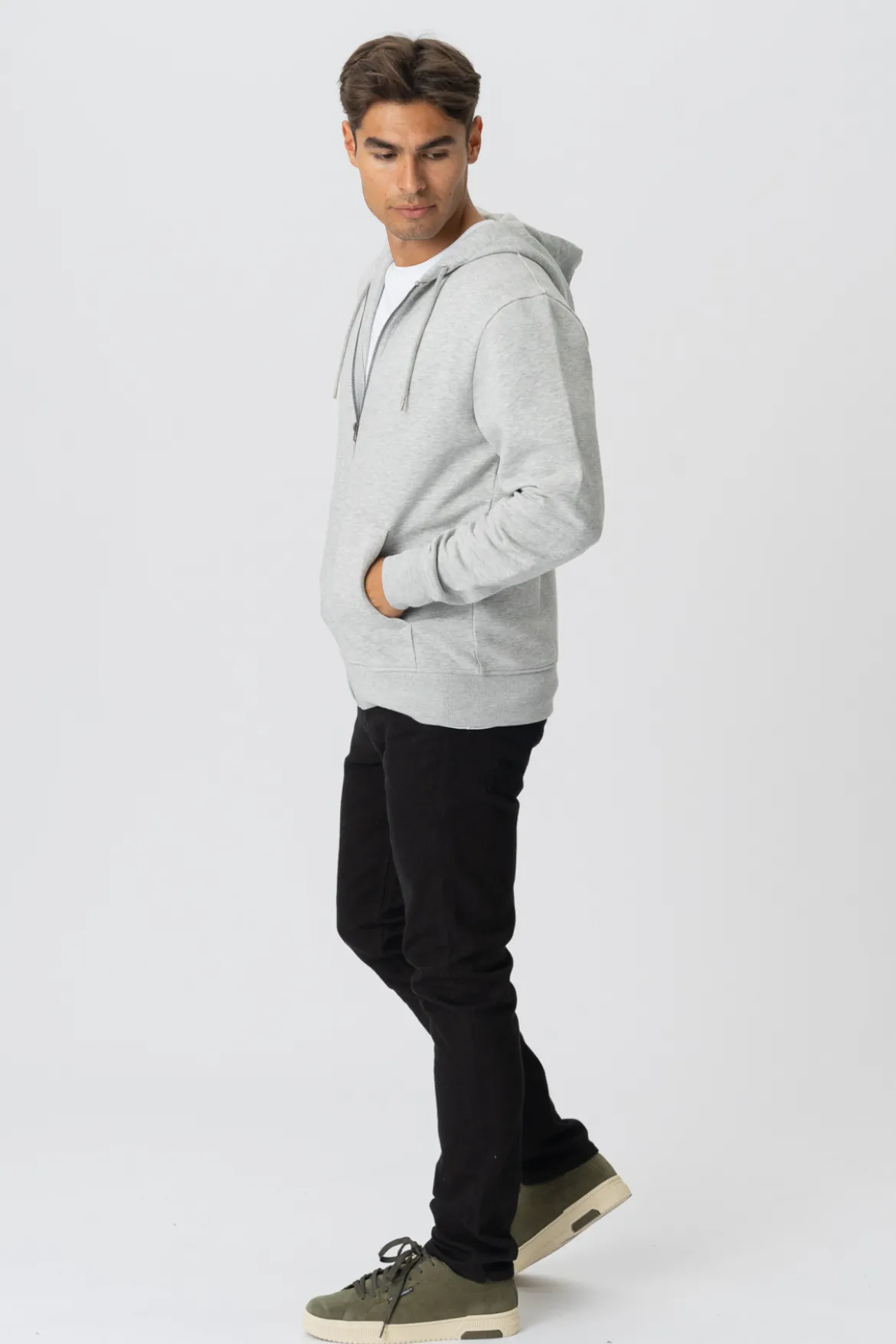 Zip Hoodie - Askegrå