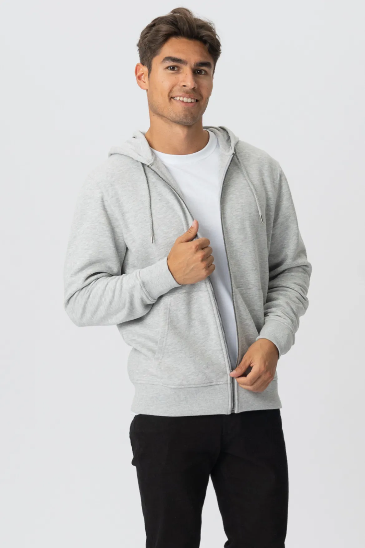 Zip Hoodie - Askegrå