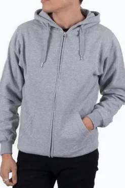 Zip sweat hoodie - Lyse grå
