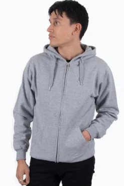 Zip sweat hoodie - Lyse grå