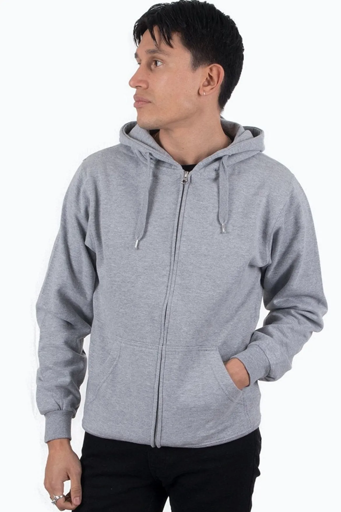 Zip sweat hoodie - Lyse grå