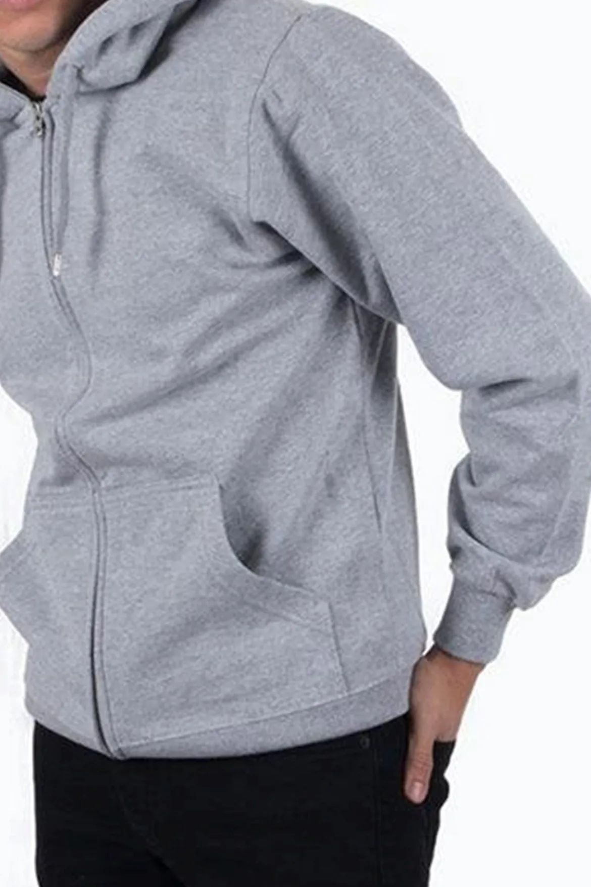 Zip sweat hoodie - Lyse grå