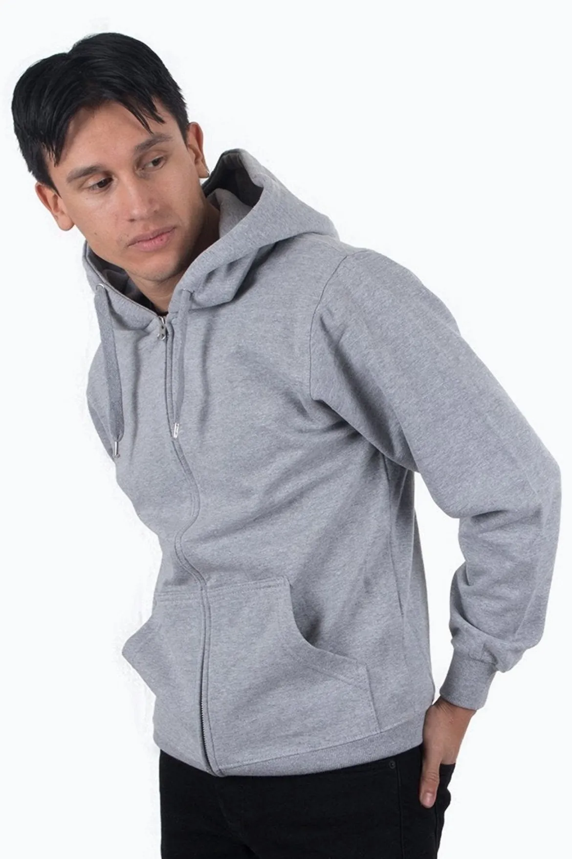Zip sweat hoodie - Lyse grå