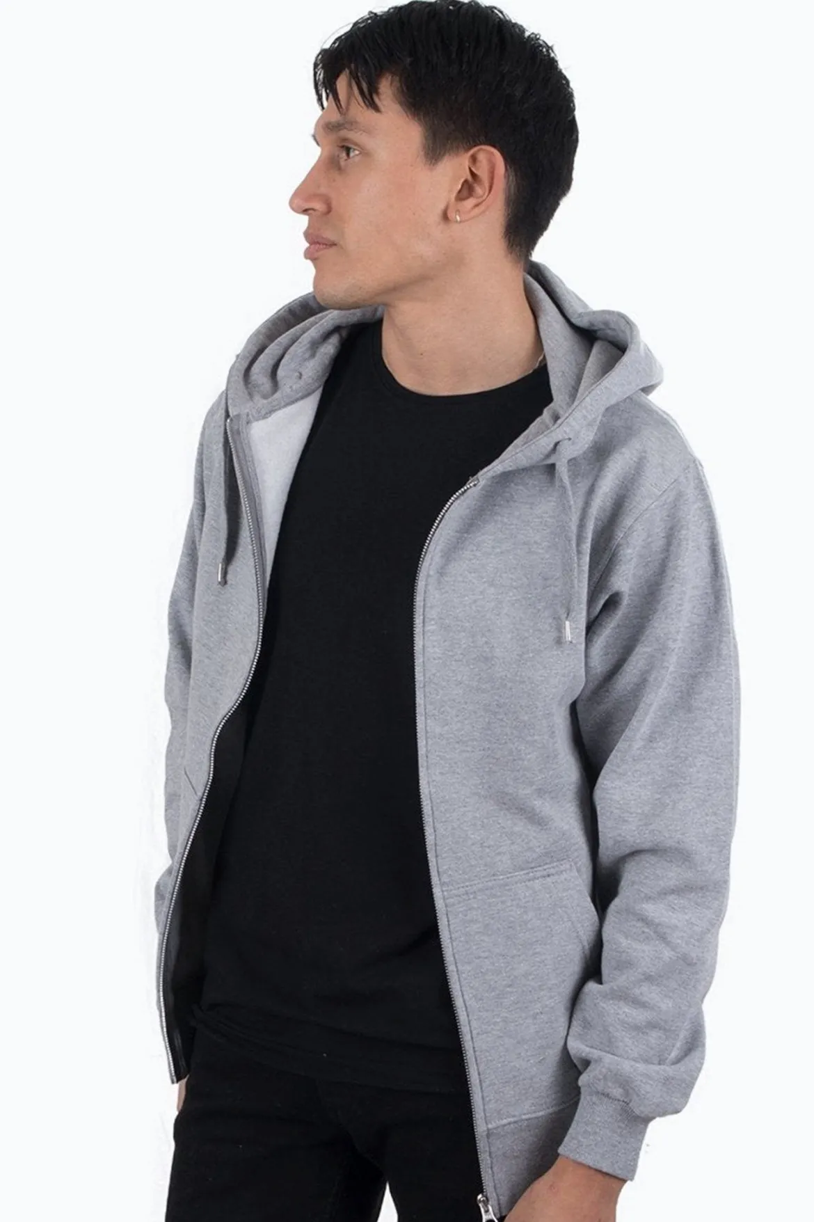 Zip sweat hoodie - Lyse grå
