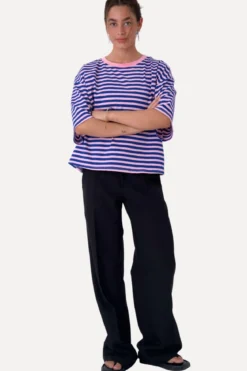 Zoe T-shirt - Blå/Lys Pink