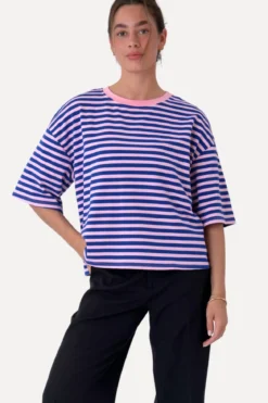 Zoe T-shirt - Blå/Lys Pink