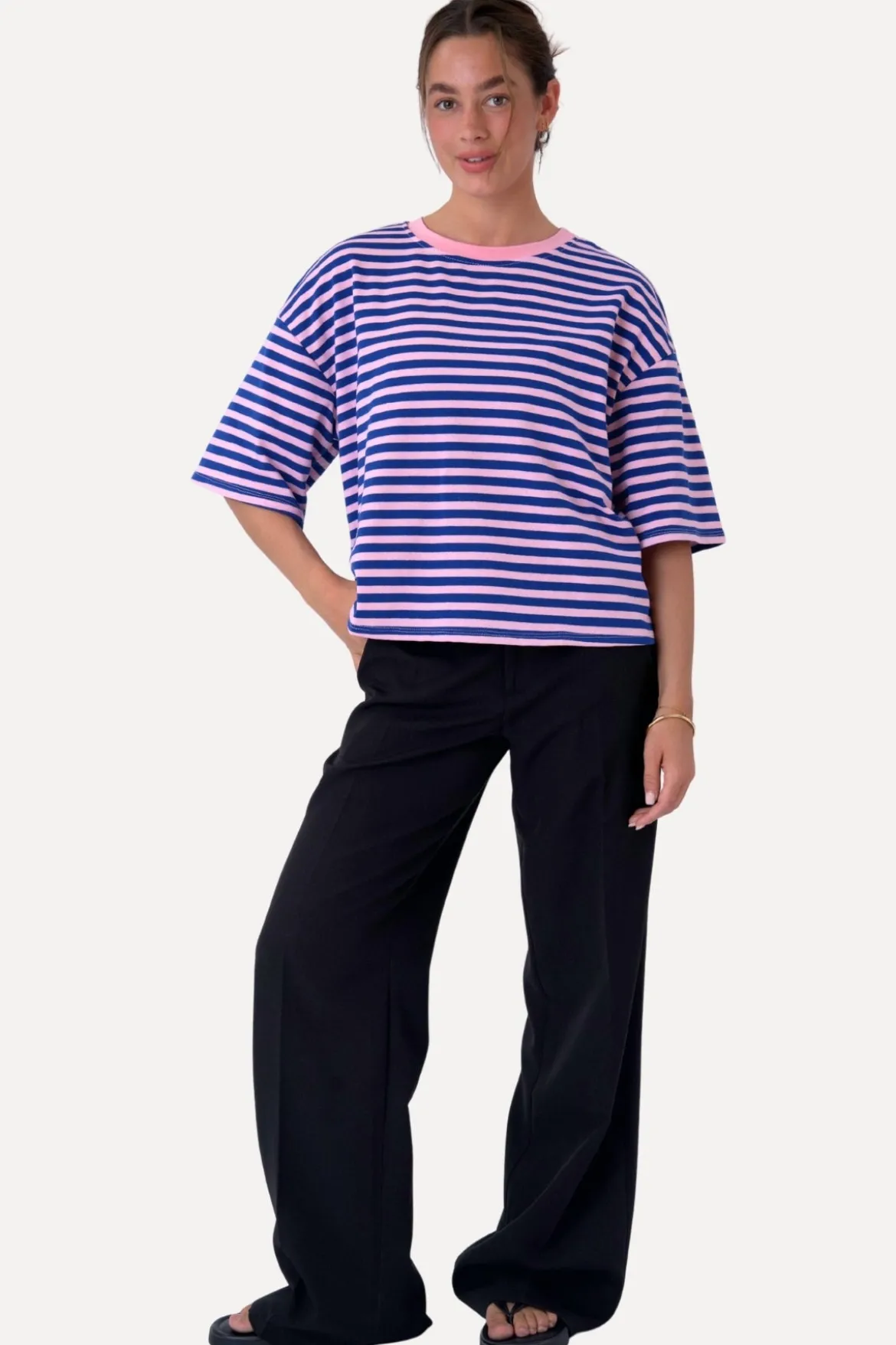 Zoe T-shirt - Blå/Lys Pink