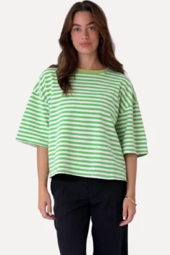 Zoe T-shirt - Grøn/Hvid