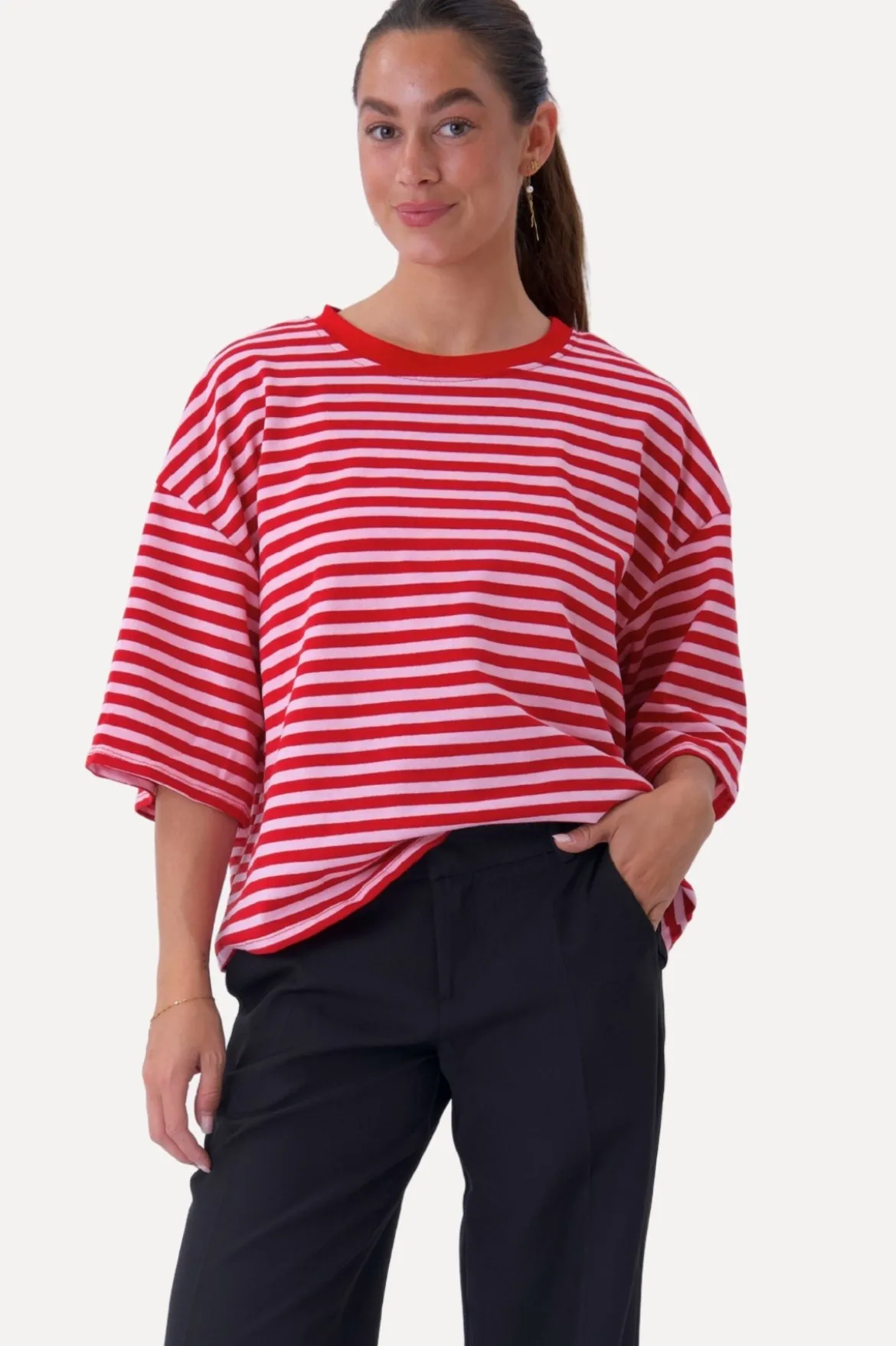 Zoe T-shirt - Rød/Lys Lyserød