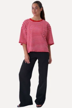 Zoe T-shirt - Rød/Lys Lyserød
