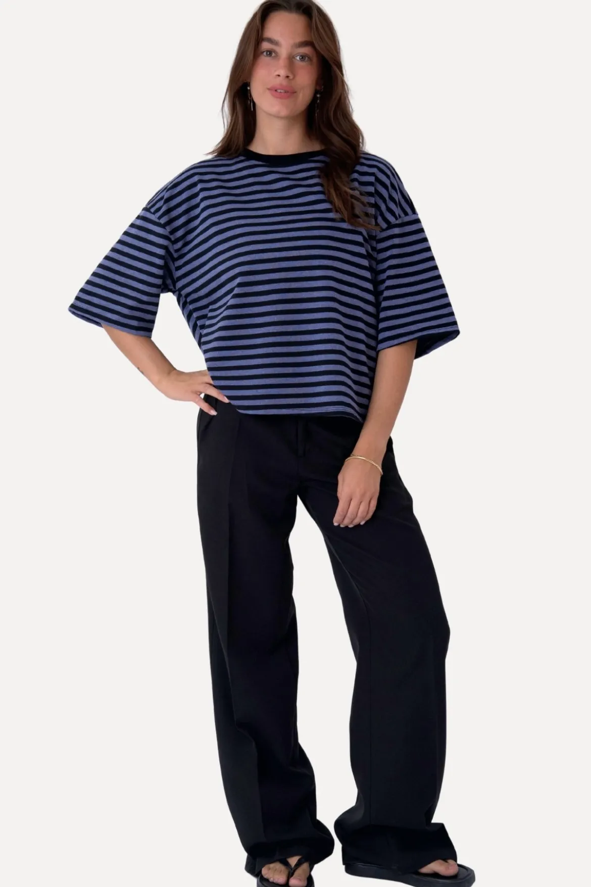 Zoe T-shirt - Sort/Denim Blå