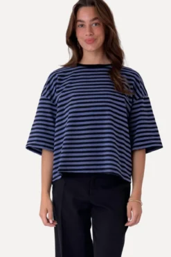 Zoe T-shirt - Sort/Denim Blå