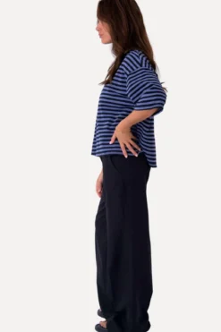 Zoe T-shirt - Sort/Denim Blå