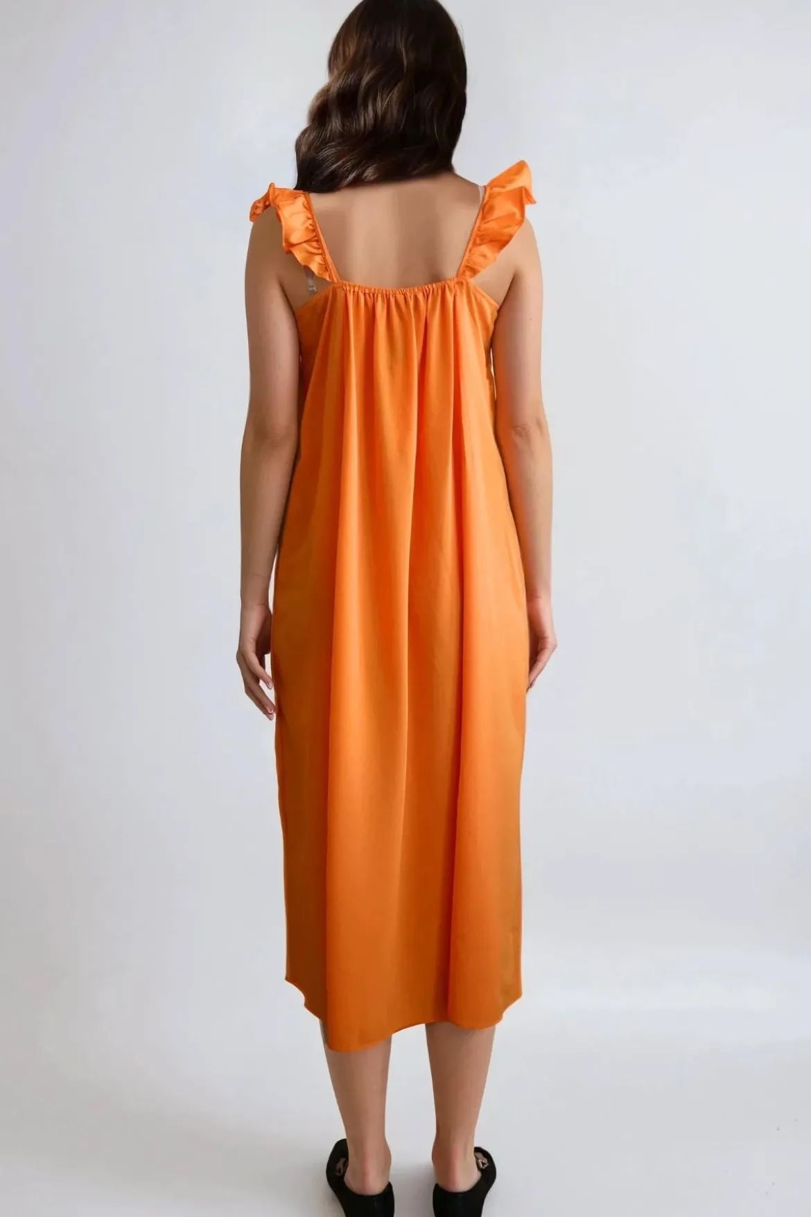Zora Midi Kjole - Sun Orange